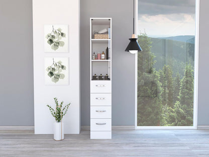 White Vanguard Linen Cabinet TuHome