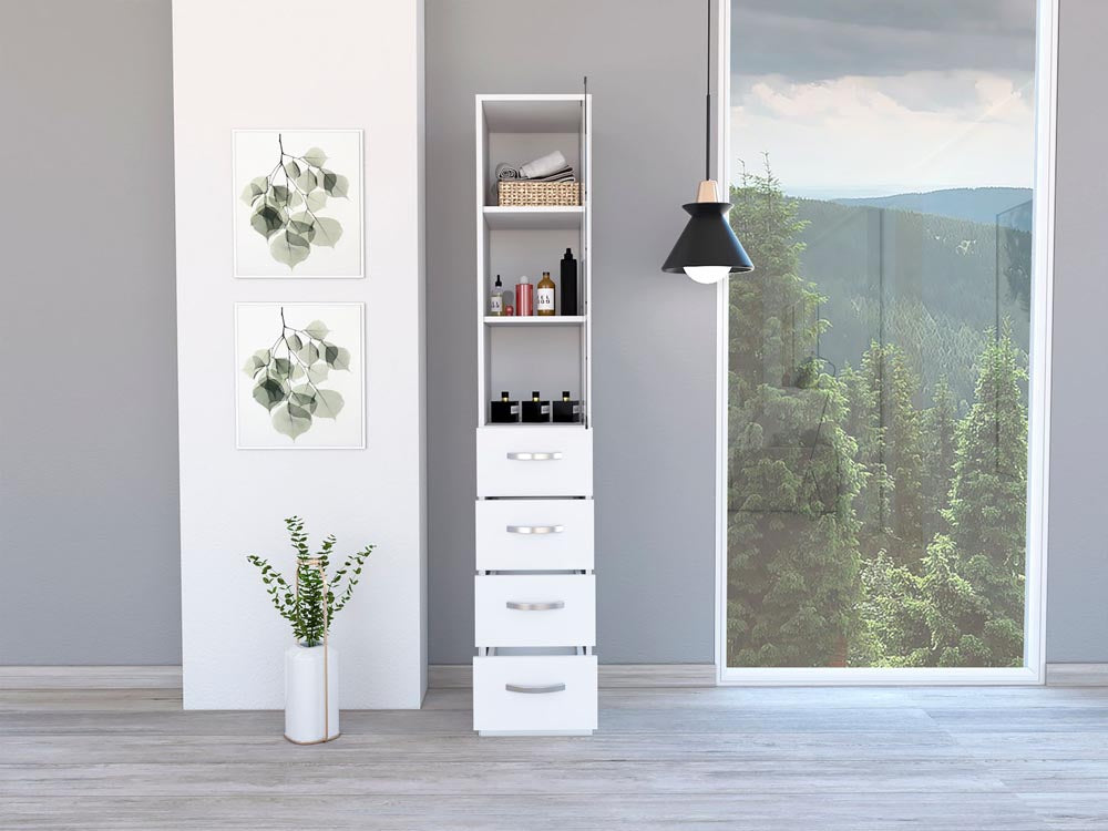 White Vanguard Linen Cabinet TuHome 