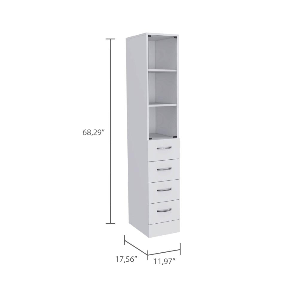 TuHome White Vanguard Linen Cabinet 