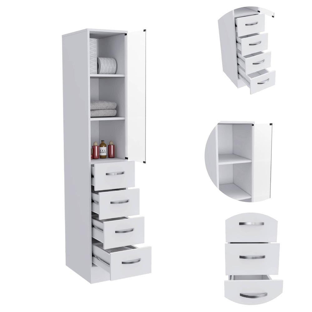 TuHome White Vanguard Linen Cabinet 