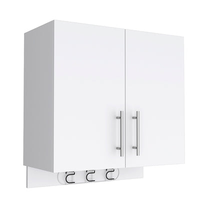 Kymo Wall Storage Cabinet, 2 Doors, Broom Hangers