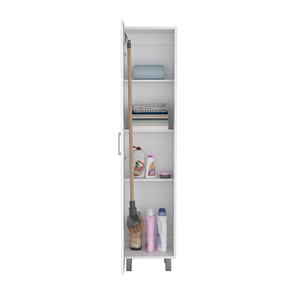 Vintro Storage Cabinet, Broom Hangers, Metal Handle