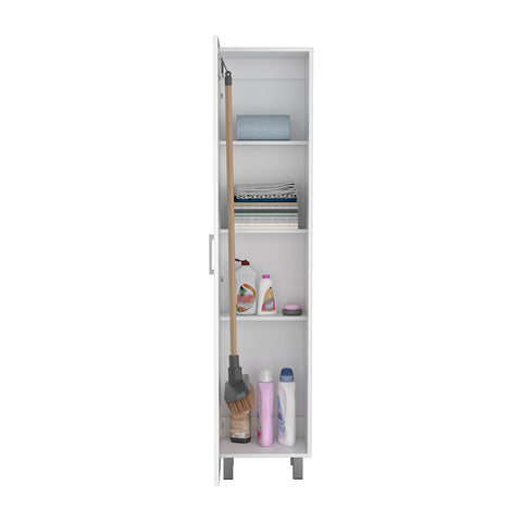 Vintro Storage Cabinet, Broom Hangers, Metal Handle