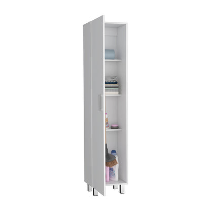 Vintro Storage Cabinet, Broom Hangers, Metal Handle