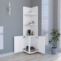 Malibu Freestanding Linen Cabinet, 2-Doors, Open Shelves