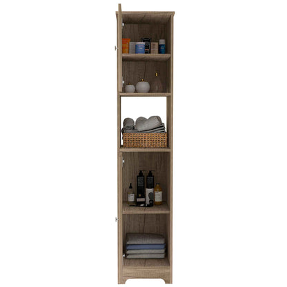 TuHome Light Oak Linen Cabinet 