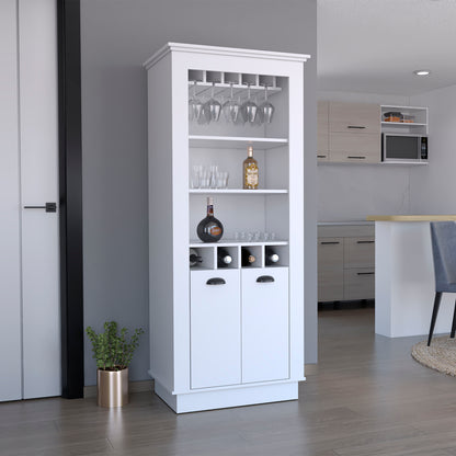 Lafayette Bar Cabinet Cubby shelving and Glass stands