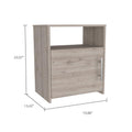 Nordico Nightstand, One Shelf, Single Door Cabinet, Metal Handle