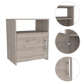 Nordico Nightstand, One Shelf, Single Door Cabinet, Metal Handle