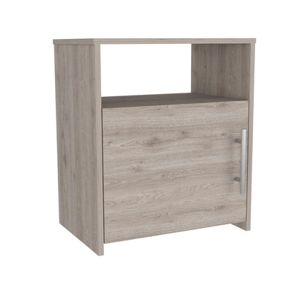 Nordico Nightstand, One Shelf, Single Door Cabinet, Metal Handle