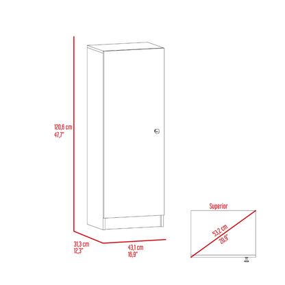 Catalano Pantry , Single Door Cabinet, Four Interior Shelves