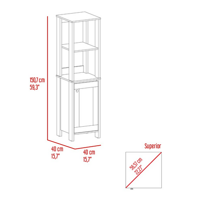 St. Clair Linen Cabinet, Two Open Shelves, Single Door