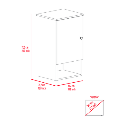 St. Angelo Medicine Cabinet, Two Internal Shelves, Single Door, One Shelf