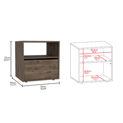 Galanto Nightstand, One Open Shelf, One Cabinet