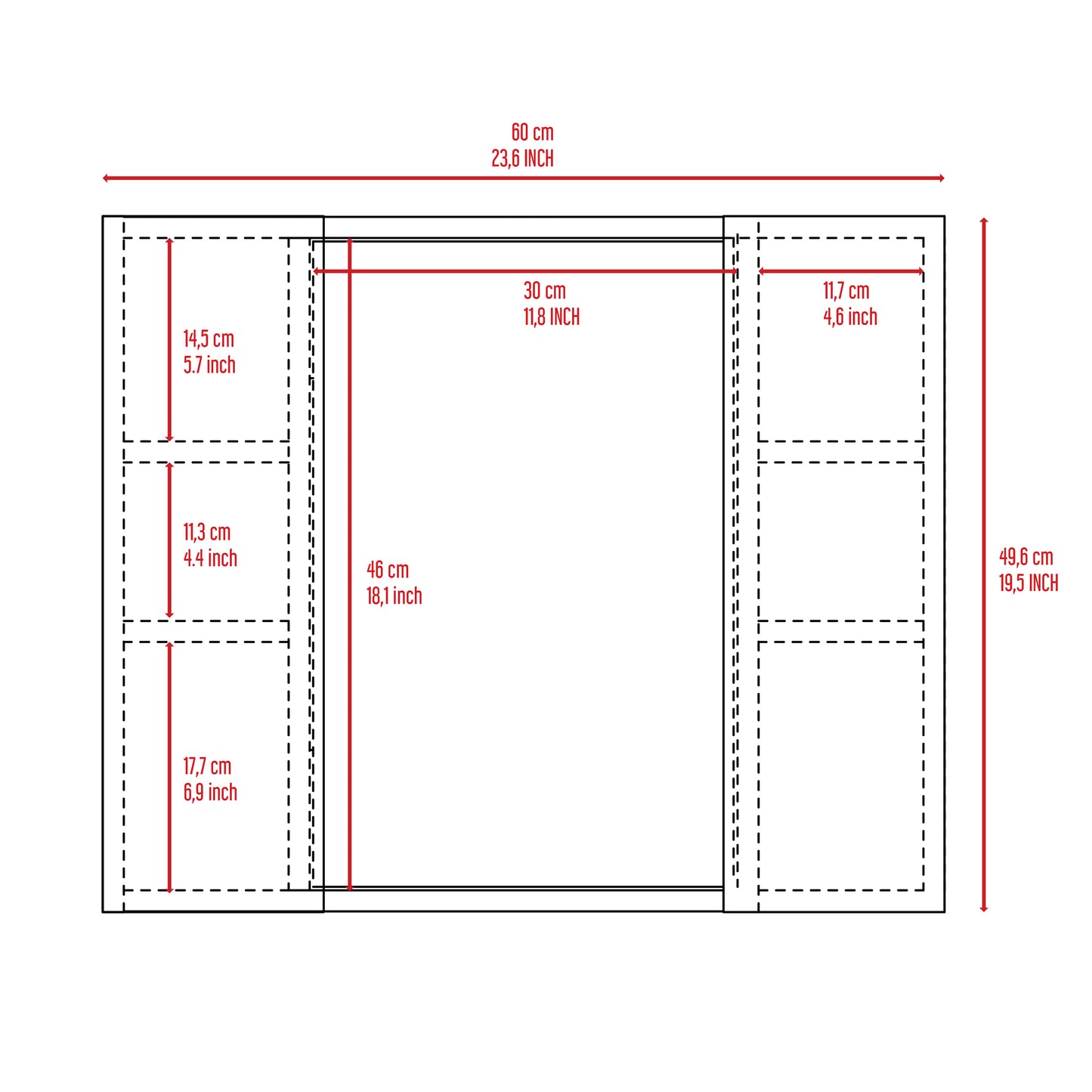 Artemisa Medicine Cabinet, Double Door, Mirror, One External Shelf