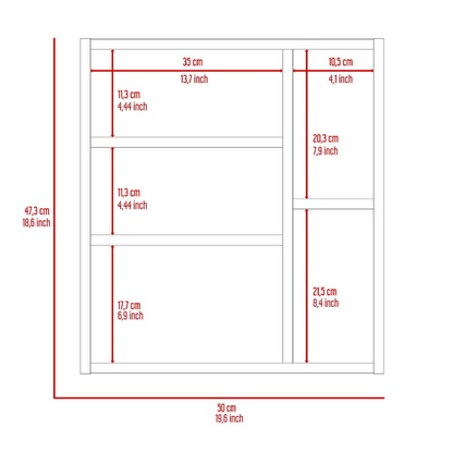 Oman Medicine Cabinet, Three Internal Shelves, Single Door, Two External Shelves