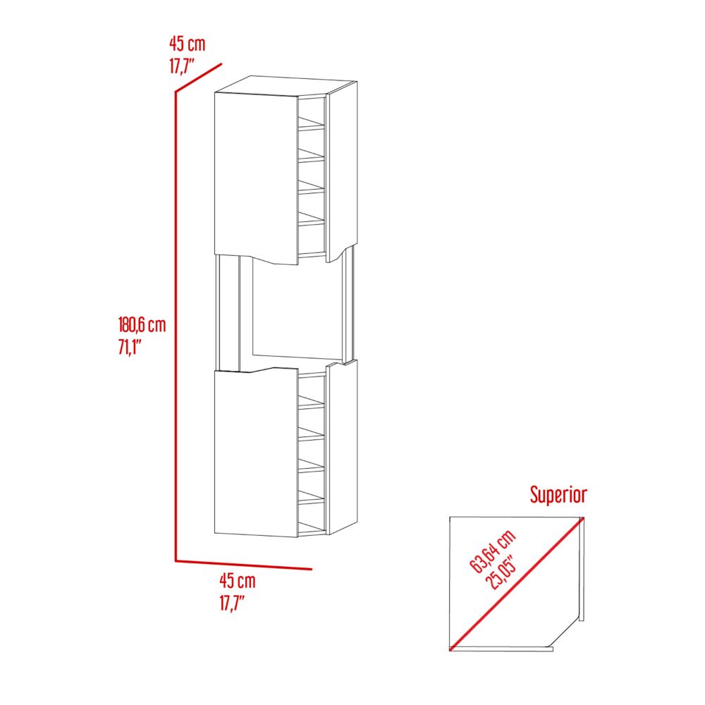 Obregon Corner Bar Cabinet, Ten Wine Cubbies, Single Door