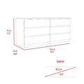 Asteria 6 Drawer Double Dresser, Metal Handles