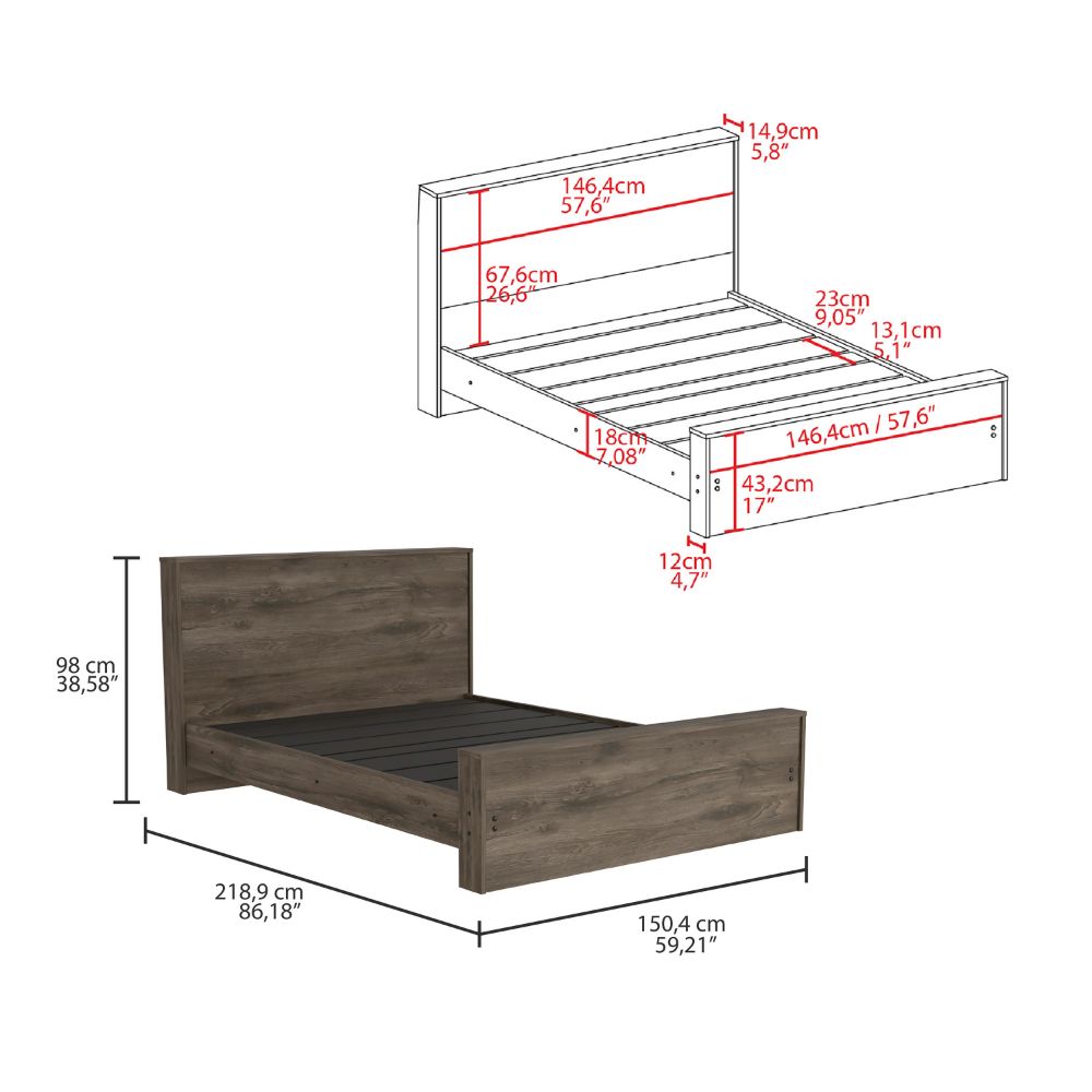 Galanto Full Size Bed Frame, Headboard