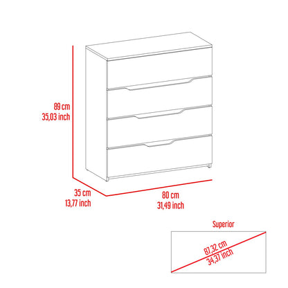 Zoe Dresser, Superior Top, Four Drawers