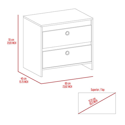 Idaly Nightstand, Superior Top, Two Drawers