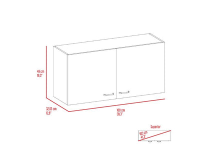 Napoles Wall Cabinet, Two Shelves, Double Door