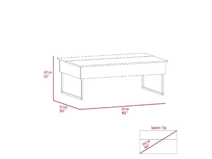 Bianchi Lift Top Coffee Table, Two Legs