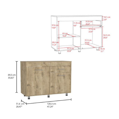 Orion Utility Base Cabinet, One Drawer, Double Door