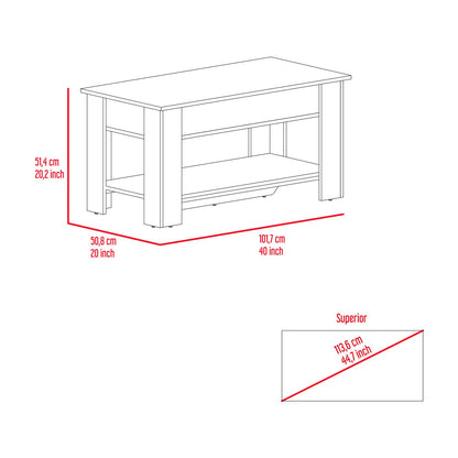 Austin Storage Table, Extendable Table Shelf, Lower Shelf