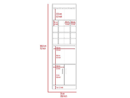 Kava Bar Cabinet, One Extendable Shelf, Sixteen Wine Cubbies, One Shelf