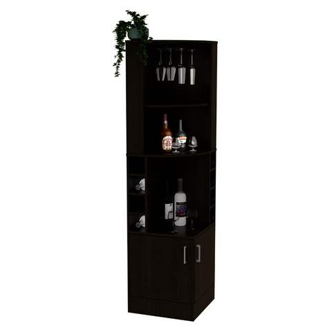 Coppola Corner Bar Cabinet with eight cubbies for wine