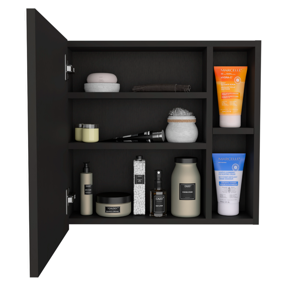 Oman Medicine Cabinet, Three Internal Shelves, Single Door, Two External Shelves