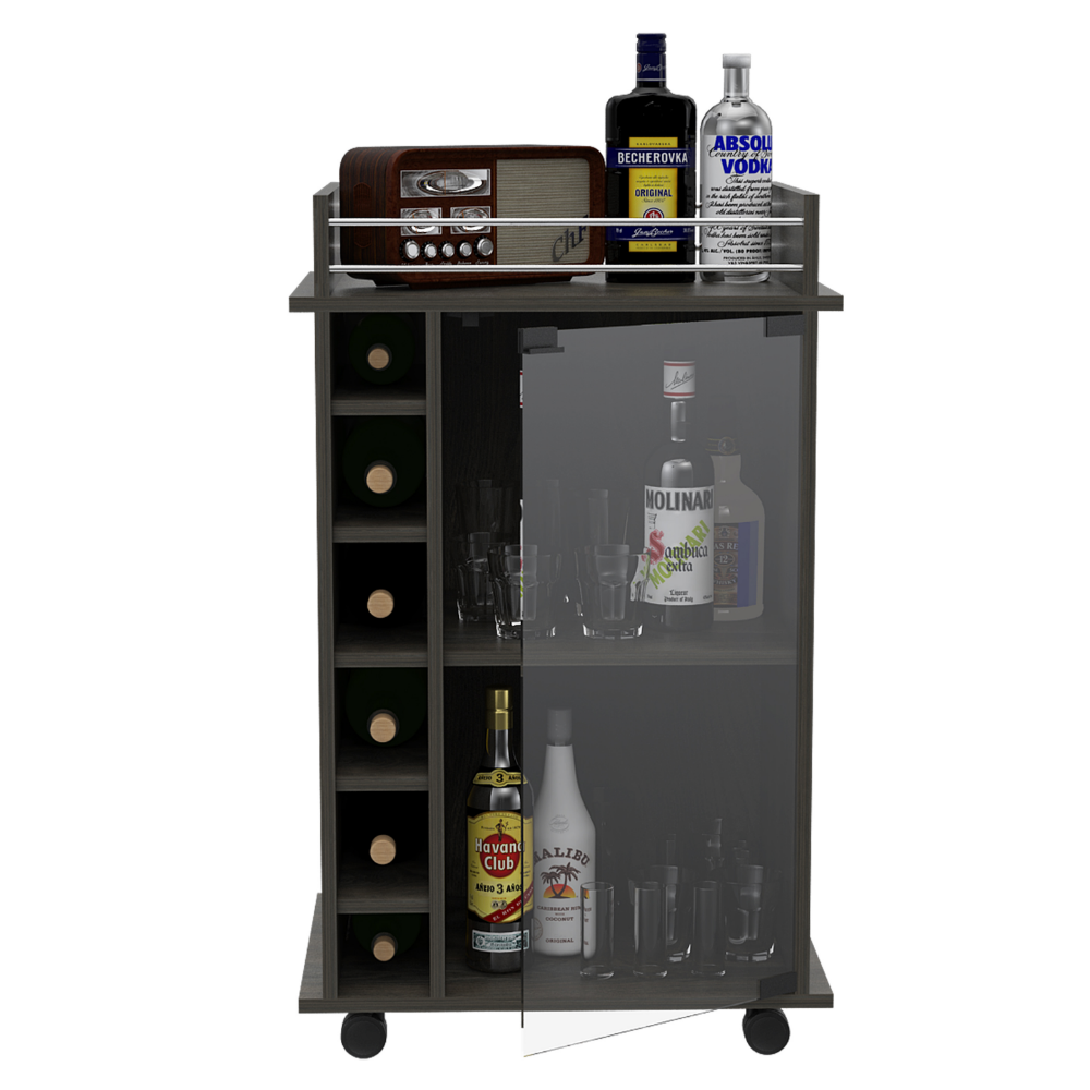 Barbieri Bar Cart with six cubbies vertically line