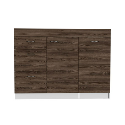 Grecia Kitchen Base Cabinet,Three Drawers, Two Internal Shelves