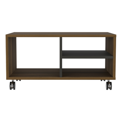 Classic Coffee Table, Three Shelves, Four Casters