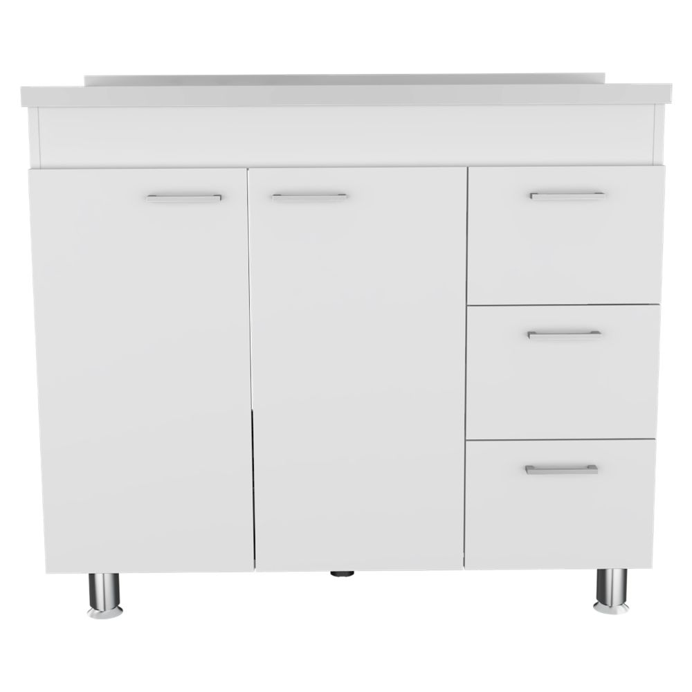 Ferreti Base Cabinet , Three Drawers, Double Door, Four Legs