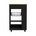 Blosson Kitchen Cart,  One Drawer, Two Open Shelves, Four Casters