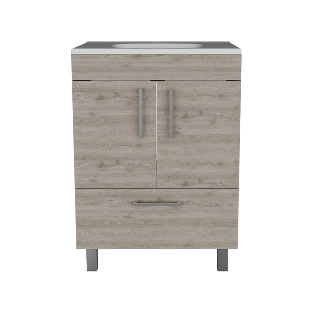 Velloc Single Bathroom Vanity, Double Door Cabinet, One Drawer