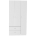 Austral 3 Doors Armoire, Metal Rod, Two Drawers, Single Door, Double Door Cabinets
