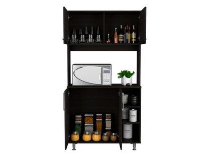 95 Pantry Kit, Four Legs, Double Door Cabinet, Three Shelves