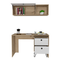 Sahara Office Set, Two Shelves, Two Drawers, Four Legs, Wall Cabinet, Single Door