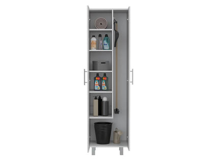 Nala Cleaning Cabinet, Double Door Cabinet, Four Legs, Five Shelves