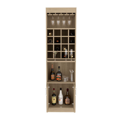 Beijing Kava Bar Cabinet, Double Door, Two Shelves, Sixteen Wine Cubbies