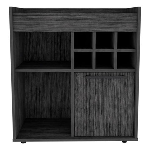 Lyon Bar Cabinet, Six Cubbies, Cabinet With Divisions, Two Concealed Shelves