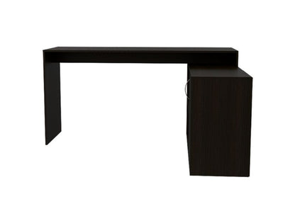 Rossi L-Shaped Desk, Two Interior Shelves, Single Door Cabinet, Two Open Shelves