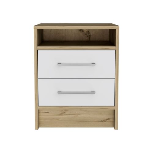Eter Nightstand, Superior Top, Two Drawers
