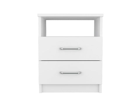 Napoles Nightstand, Superior Top, Two Drawers, One Shelf