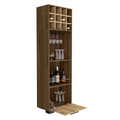 Marsella Corner Bar Cabinet, Eight Wine Cubbies, Two Side Shelves