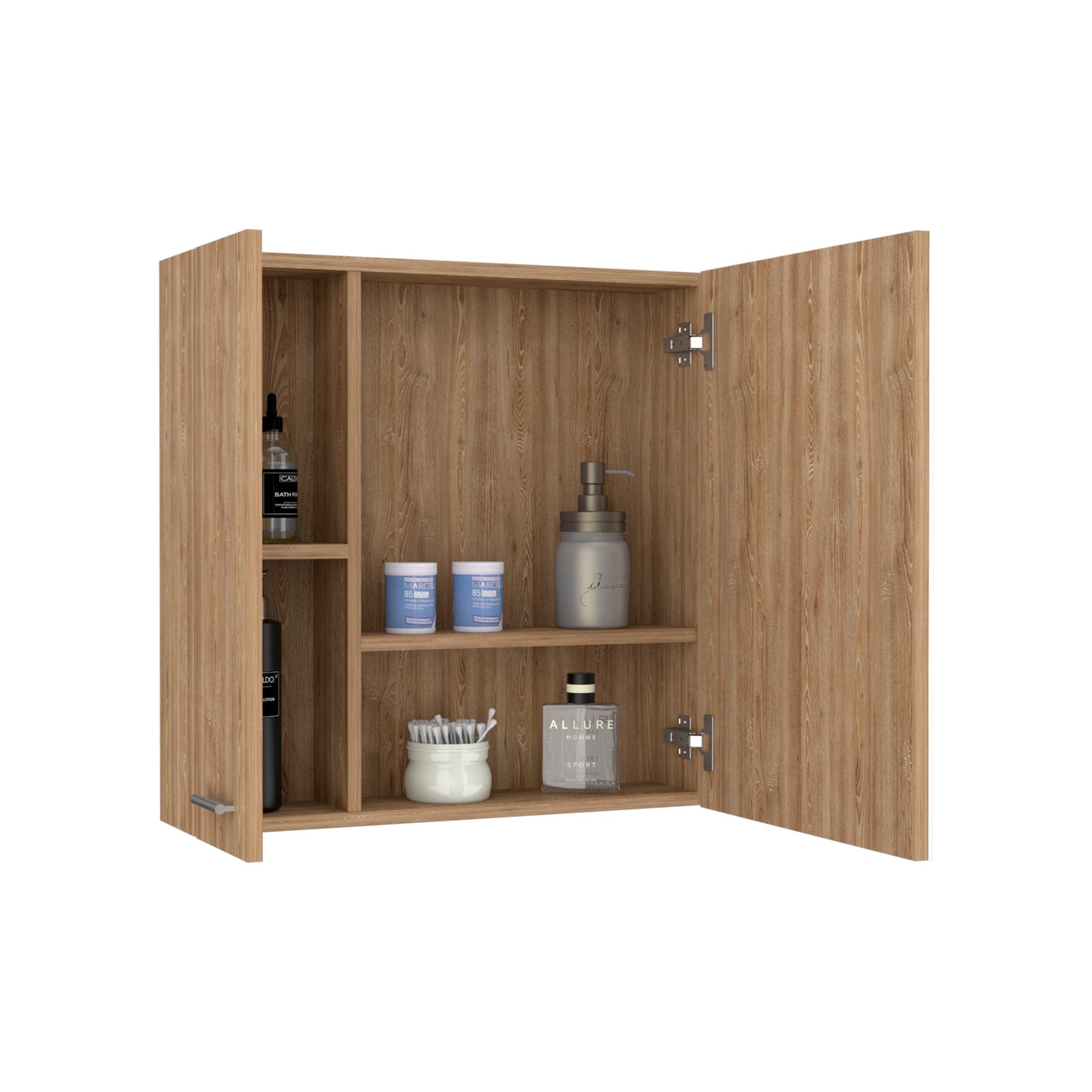 Barcelona Mirrored Medicine Cabinet, Single Door, Mirror, Four Shelves