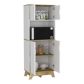 Pamplona Microwave Tall Cabinet, Counter Surface, Top- Lower Double Doors